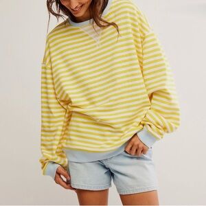 We The Free Classic Striped Oversized Crewneck
